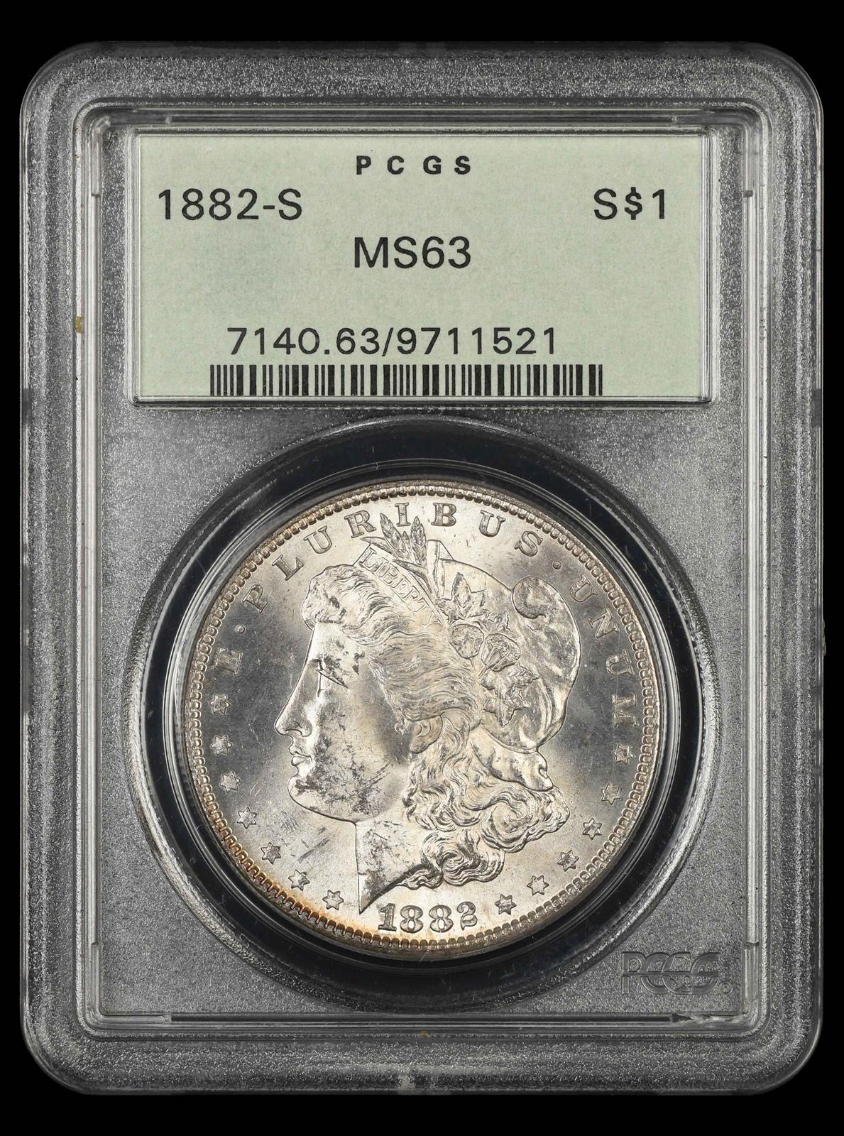 1882-S $1 OGH PCGS MS 63