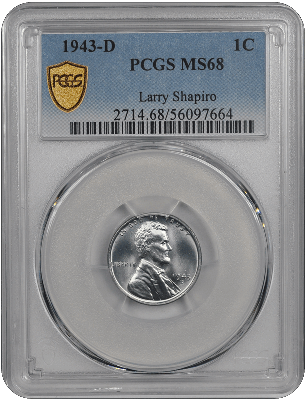 1943-D Lincoln PCGS MS 68
