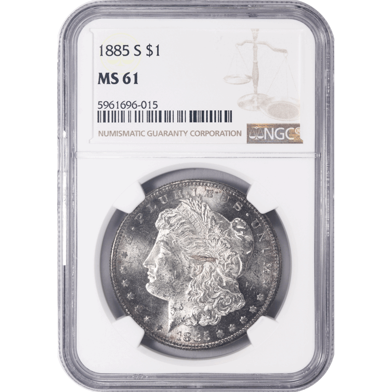 1885-S Morgan Silver Dollar NGC MS 61 - Lamination