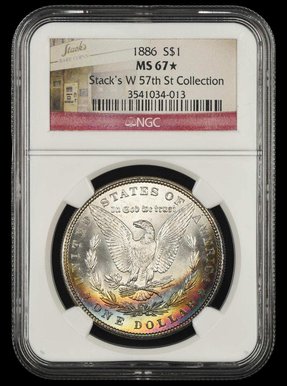 1886 $1 Stacks W 57th St Collection NGC MS 67 *