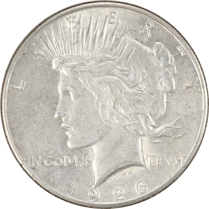 1926-S Peace Silver Dollar, $1 Circulated, About Uncirculated - Nice Original Coin
