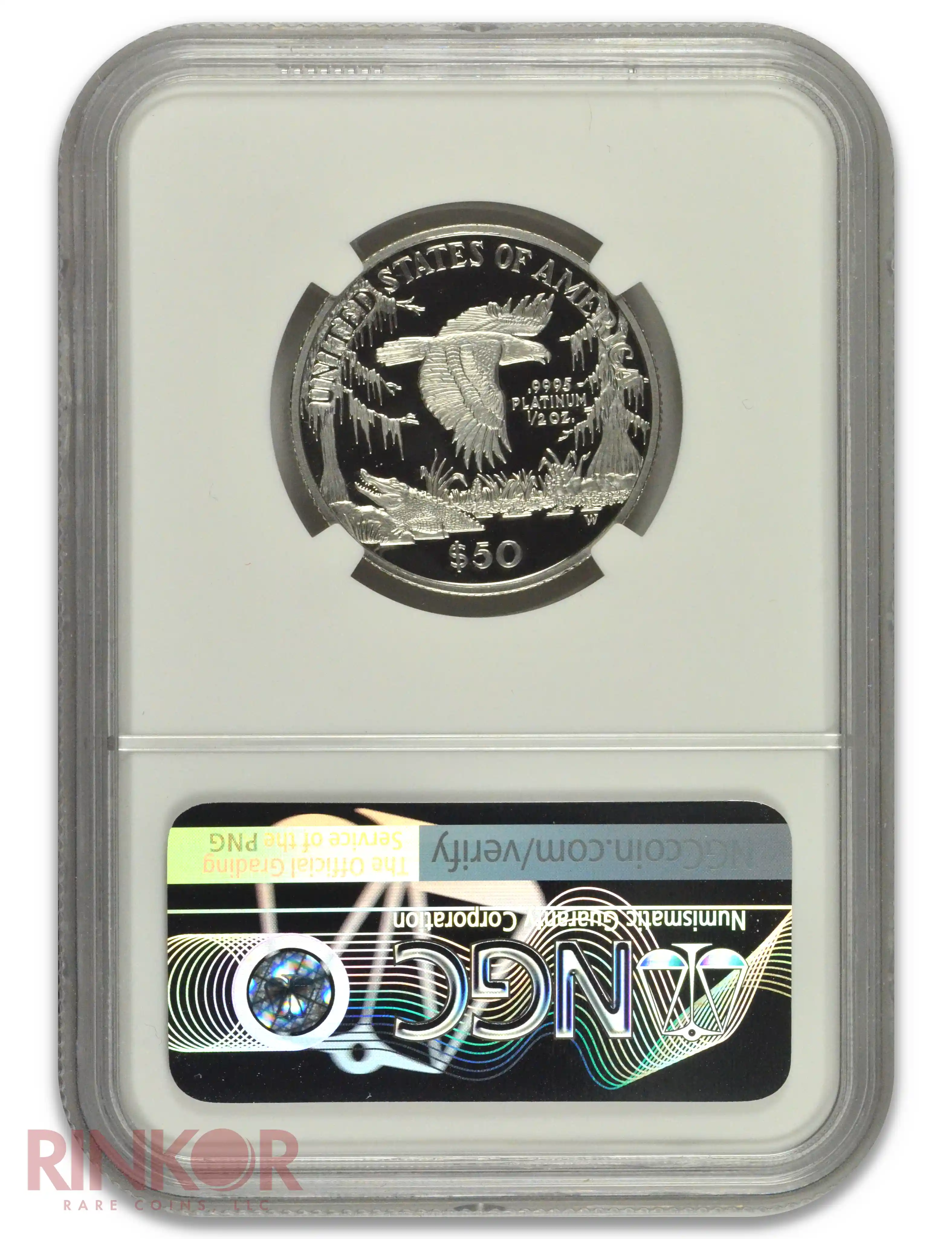 1999-W Platinum Eagle Mike Castle Signature P$50 NGC PF 70