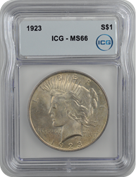 1923 Peace ICG  MS 66