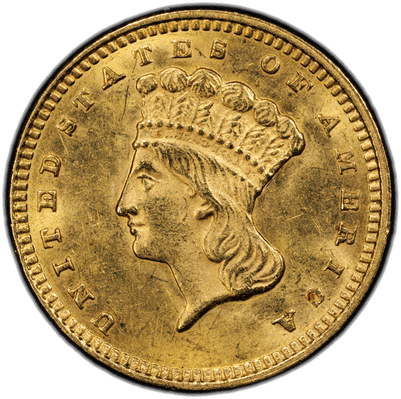 1873 Open 3 G$1 PCGS MS 63 CAC