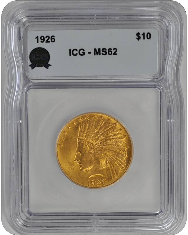 1926 Indian $10 ICG  MS 62