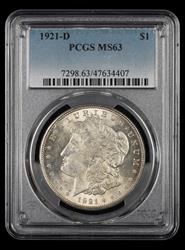 1921 D $1 PCGS MS63 MS63
