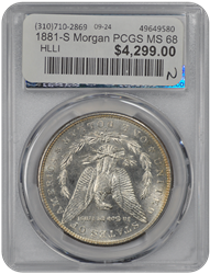 1881-S Morgan PCGS MS 68