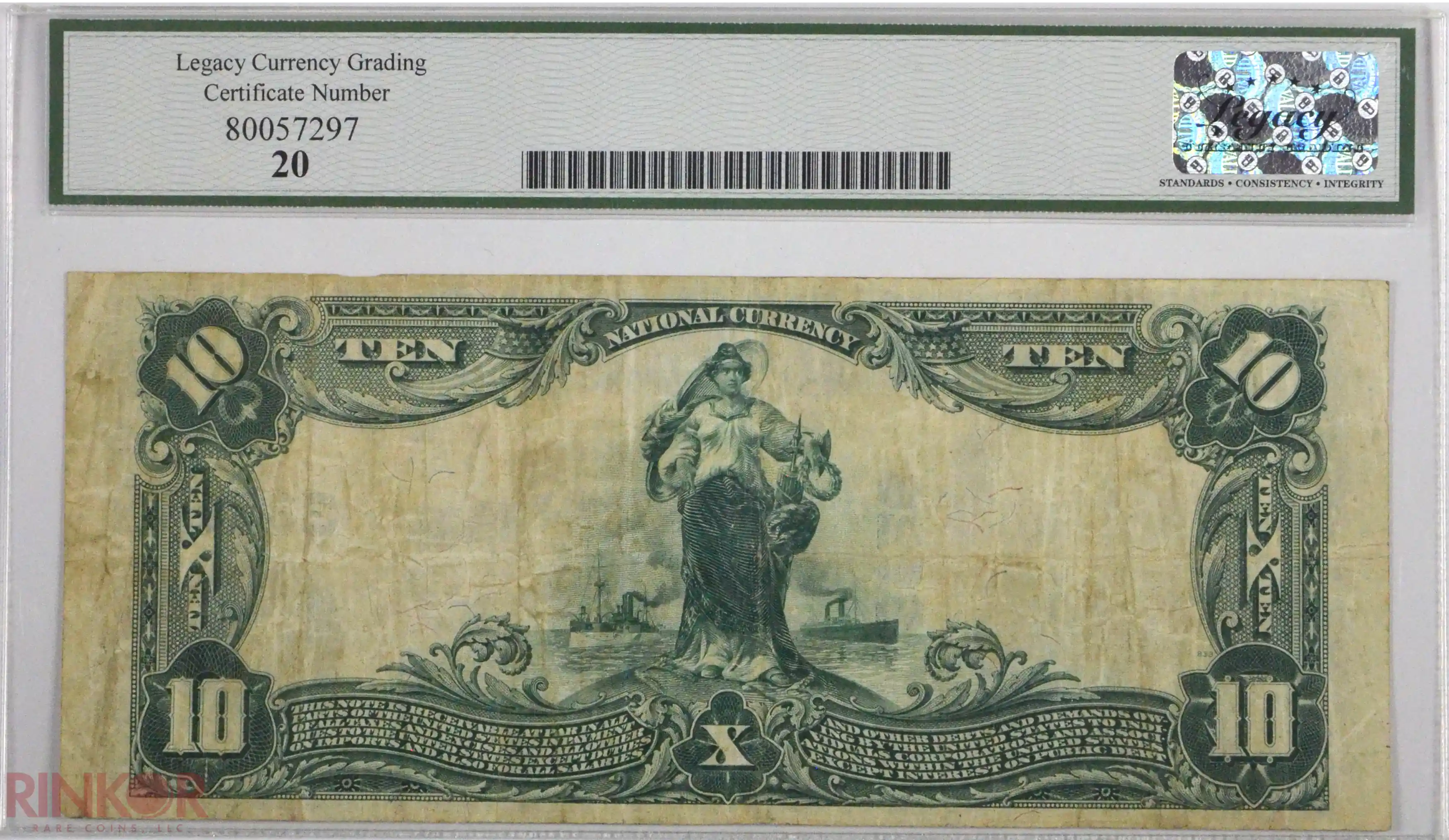 1902 Plain Back $10 Fr. 1902 Charter #3626 LCG VF-20