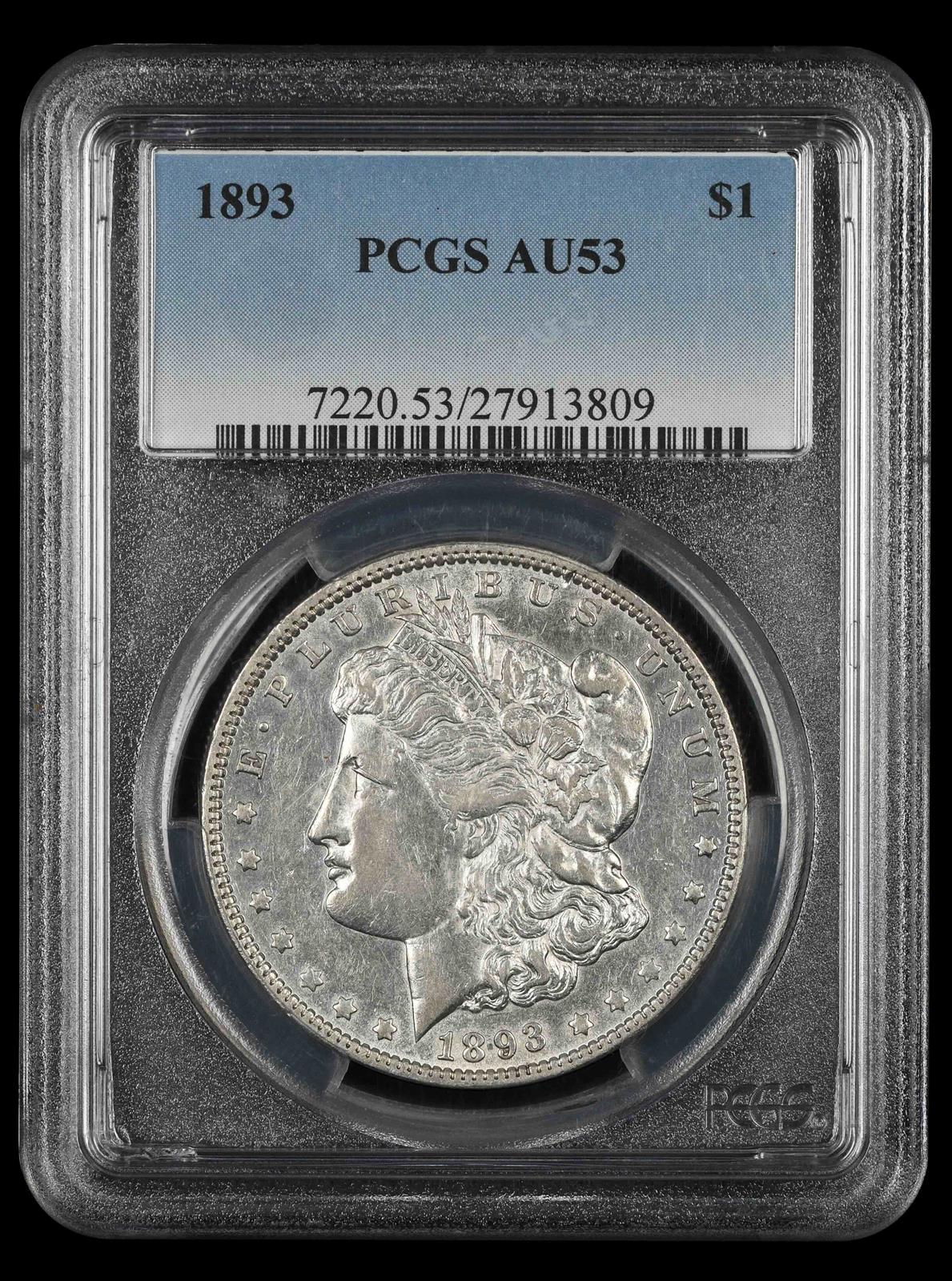 1893 $1 PCGS AU-53
