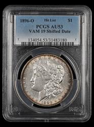 1896-O $1 VAM 19 Shifted Date Hit List PCGS AU-53