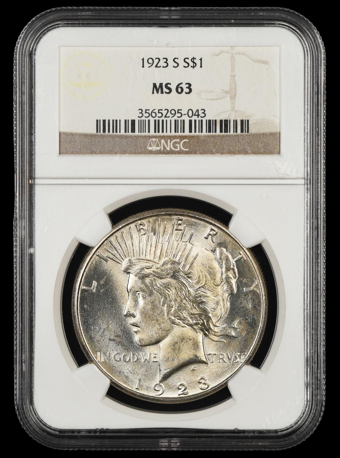 1923 S $1 NGC MS 63