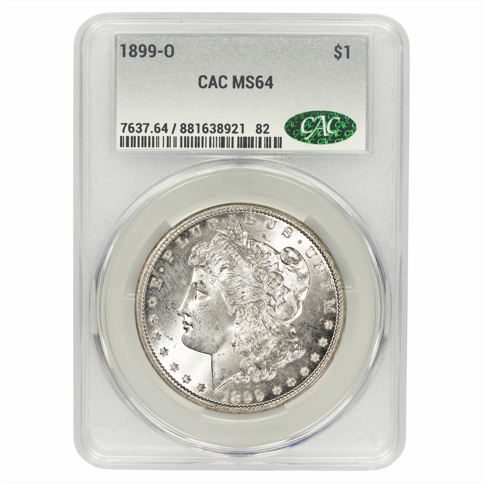1899-O Morgan Silver Dollar $1 CACG MS 64