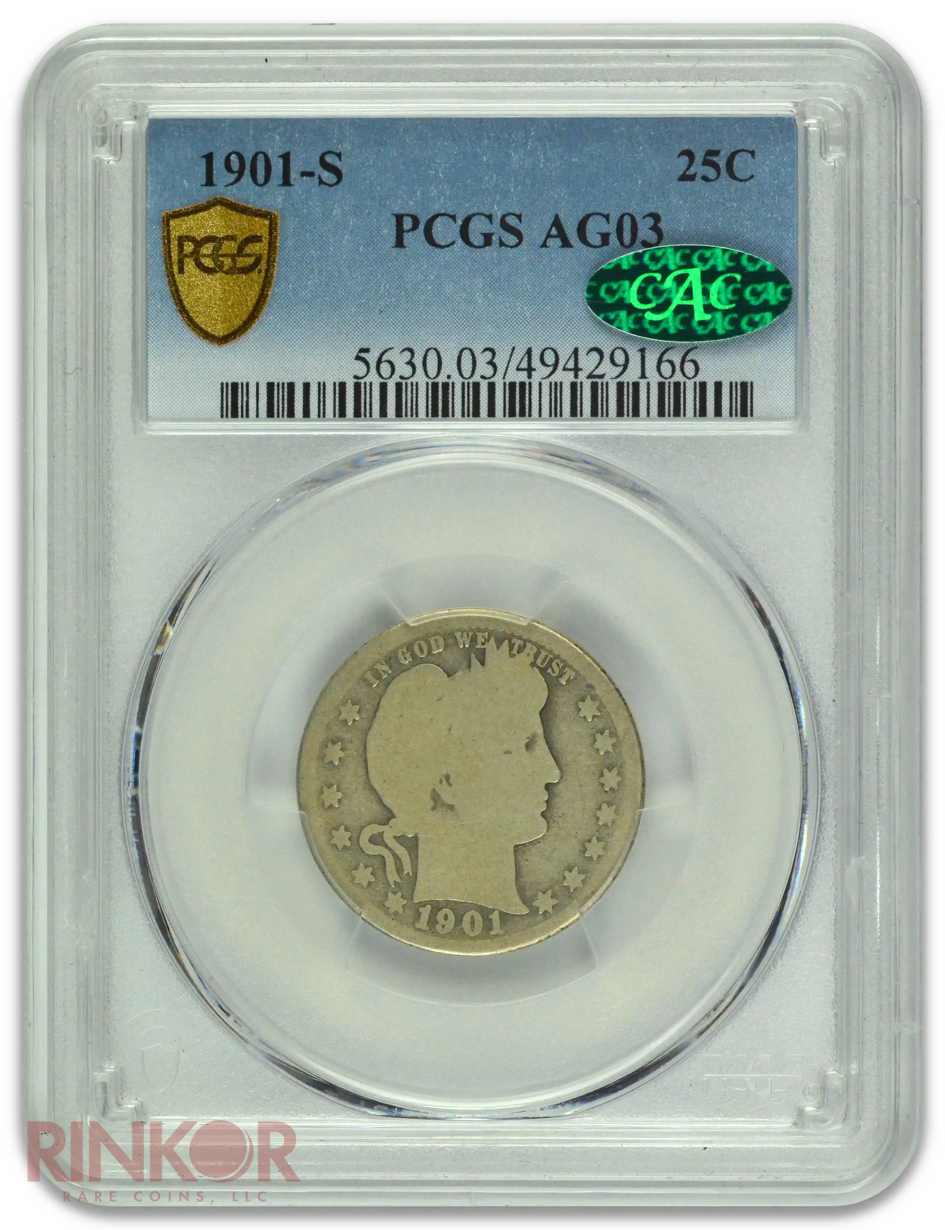 1901-S Barber Quarter PCGS