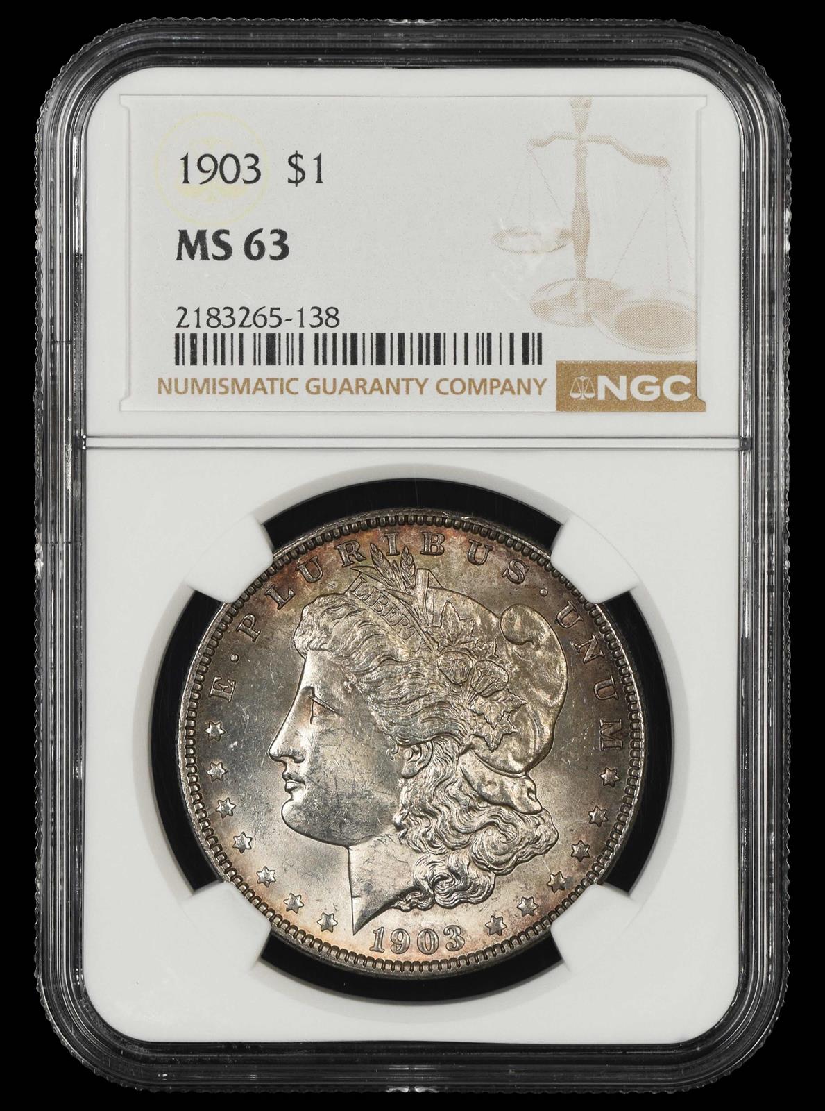 1903 $1 NGC  MS63