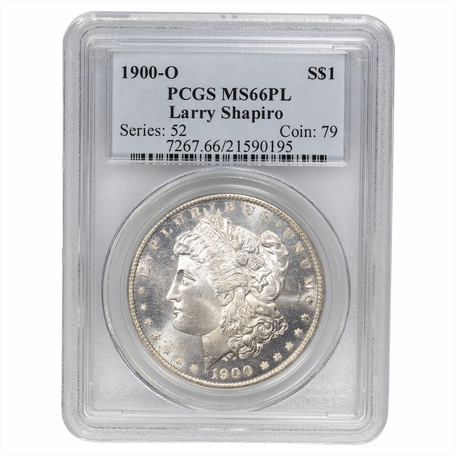 1900-O Morgan Dollar $1 - PCGS MS66 PL - Larry Shapiro Collection