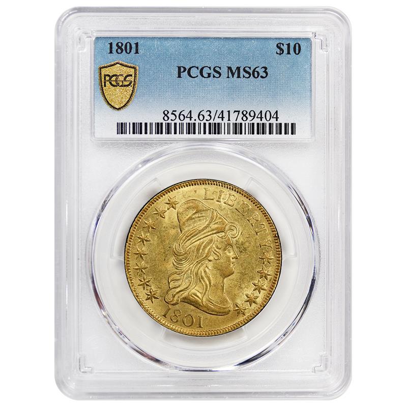 1801 Capped Bust Right Eagle Heraldic Eagle, PCGS MS 63 - Outstanding!!