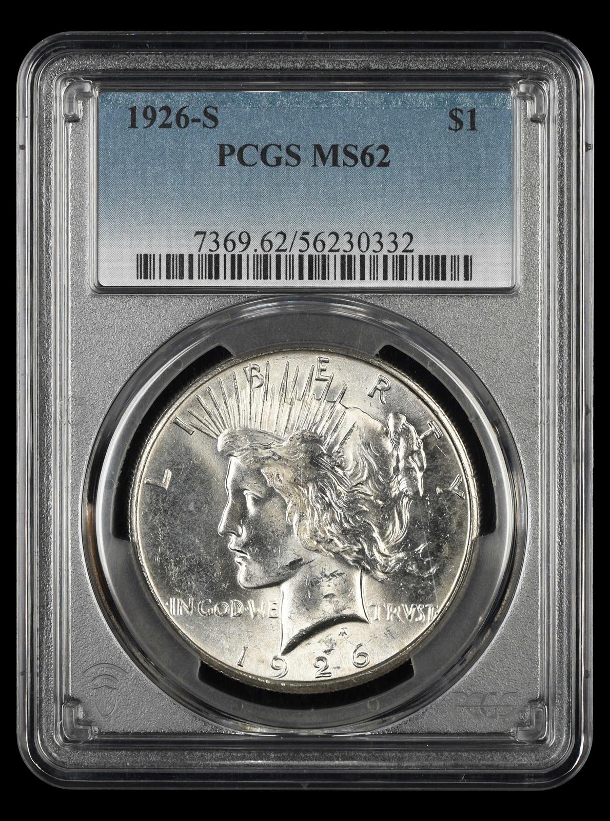 1926 S $1 PCGS MS62