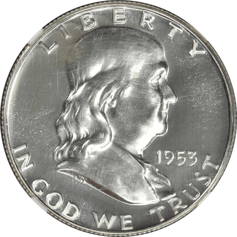 1953 Franklin Half Dollar 50c, NGC PF 65 CAMEO - White