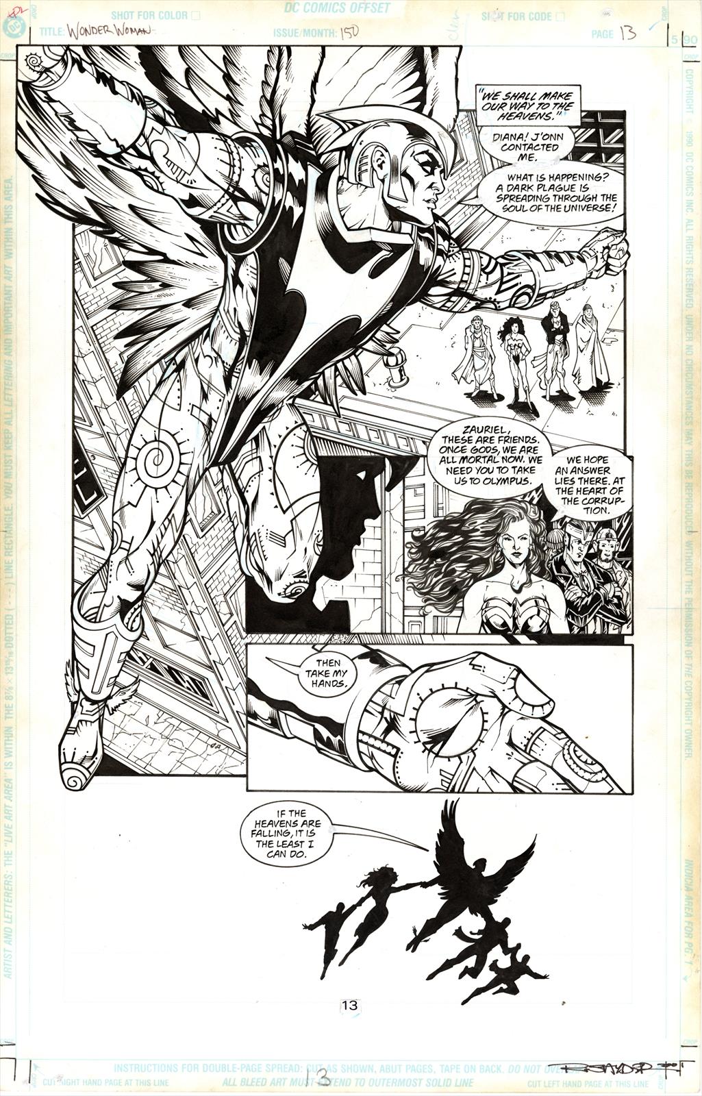Wonder Woman #150 Page 13 Artist:  Matthew Clark (Penciller) ,  Ray Snyder (Inker) Media Type: Pen and Ink Art Type: Interior Page 