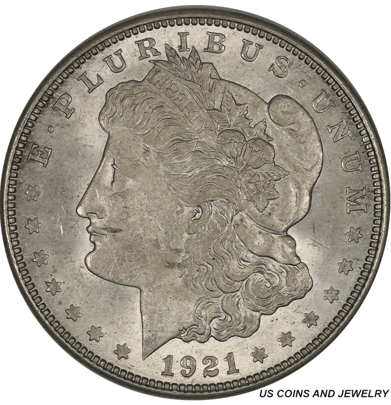 1921-D  Morgan Silver Dollar  Uncirculated - White Coin