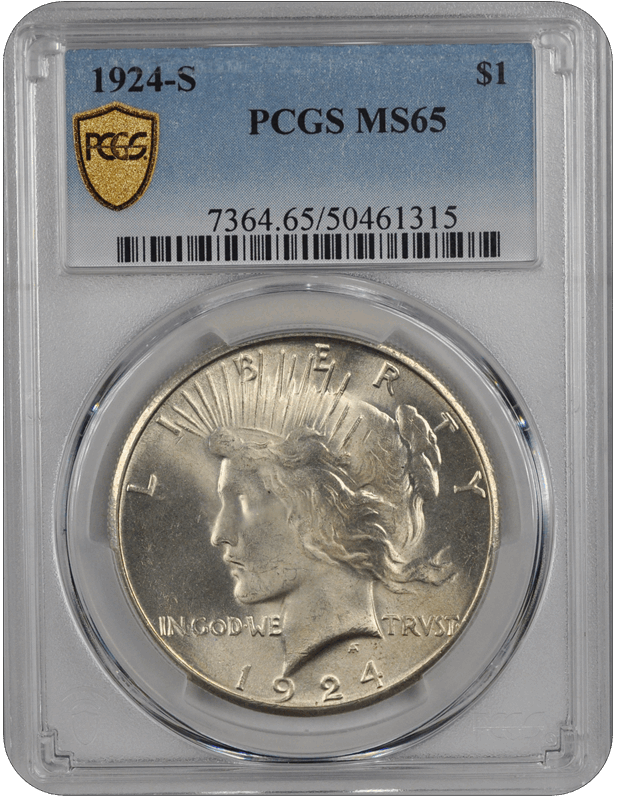 1924-S Peace PCGS MS 65