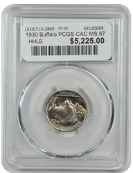 1930 Buffalo PCGS CAC MS 67