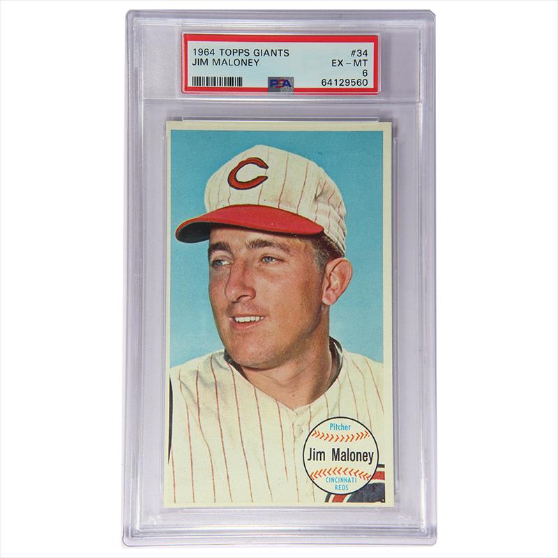 1964 Topps Giants #34 Jim Maloney PSA EX-MT 6 - Cincinnati Reds