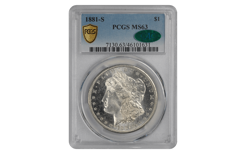 1881-S $1 Morgan Dollar PCGS  (CAC) #3587-10 MS63