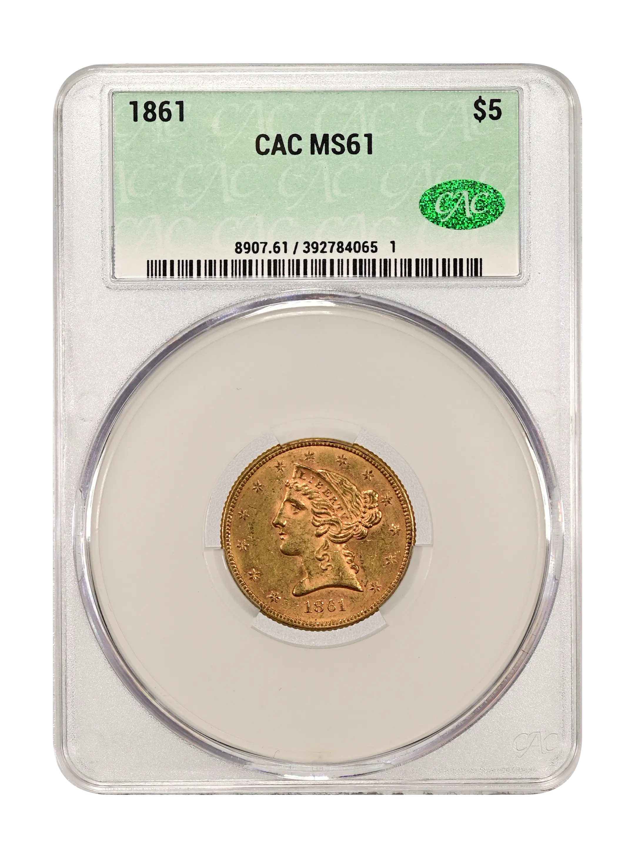 1861 $5 CACG MS 61
