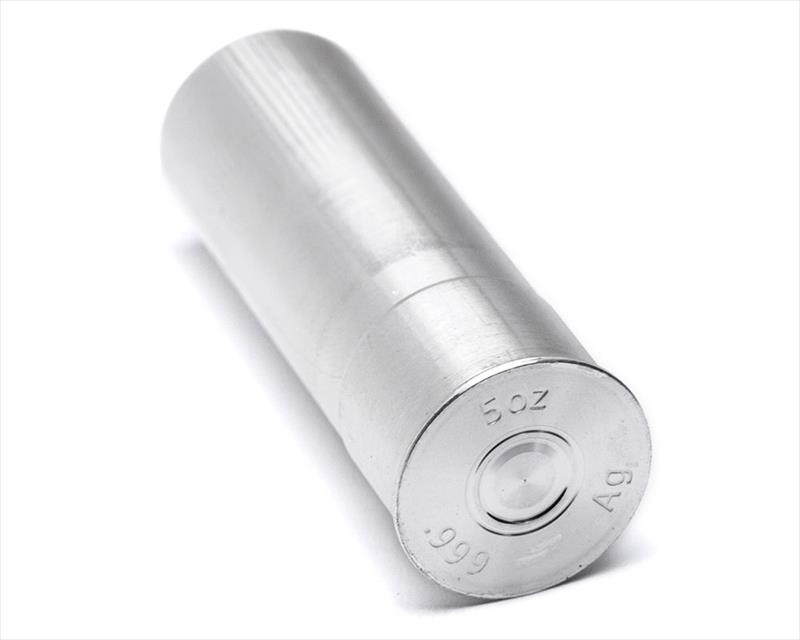 5 OZ SILVER BULLET SHOTGUN SHELL REPLICA 