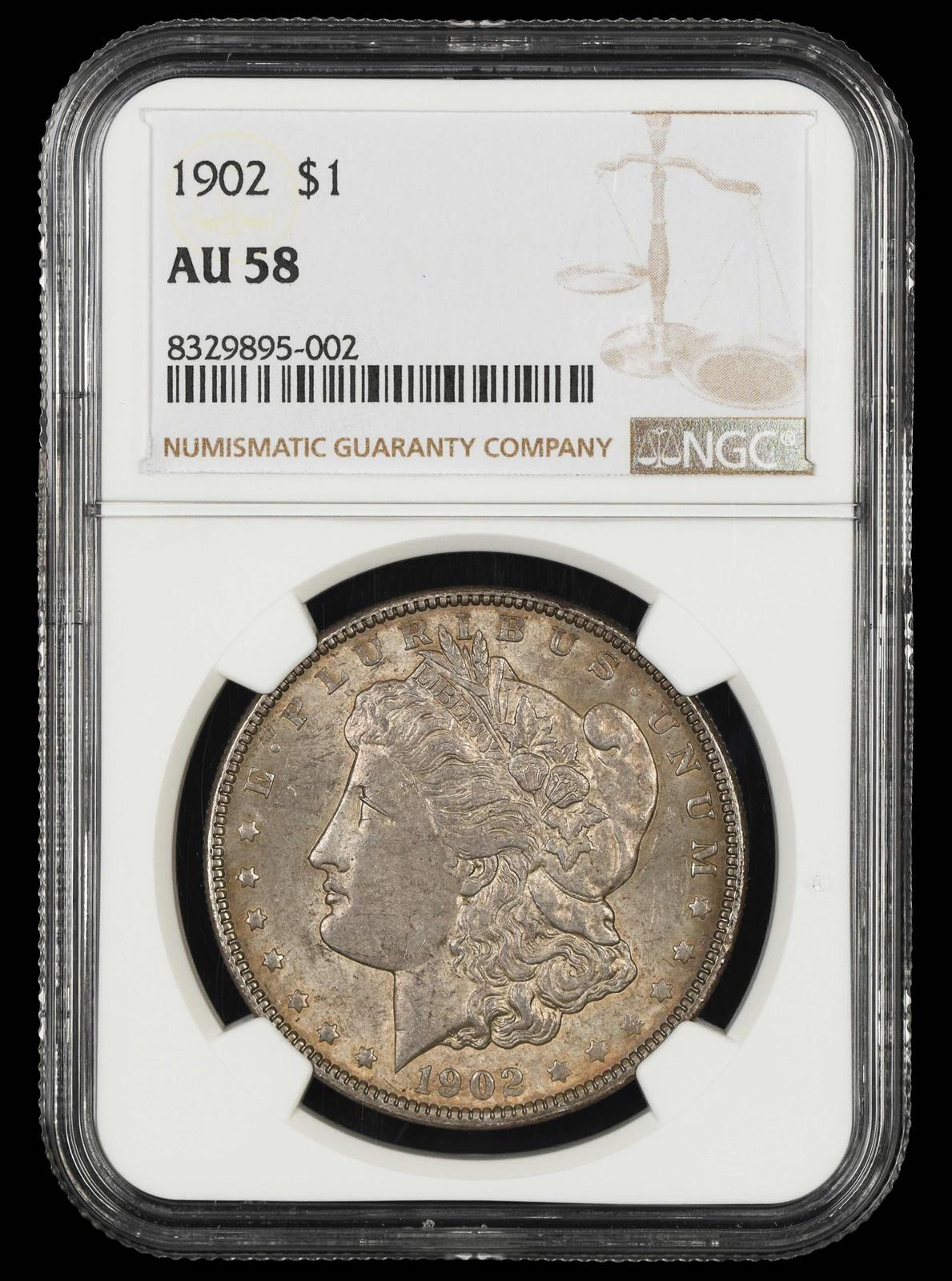 1902 $1 NGC  AU58