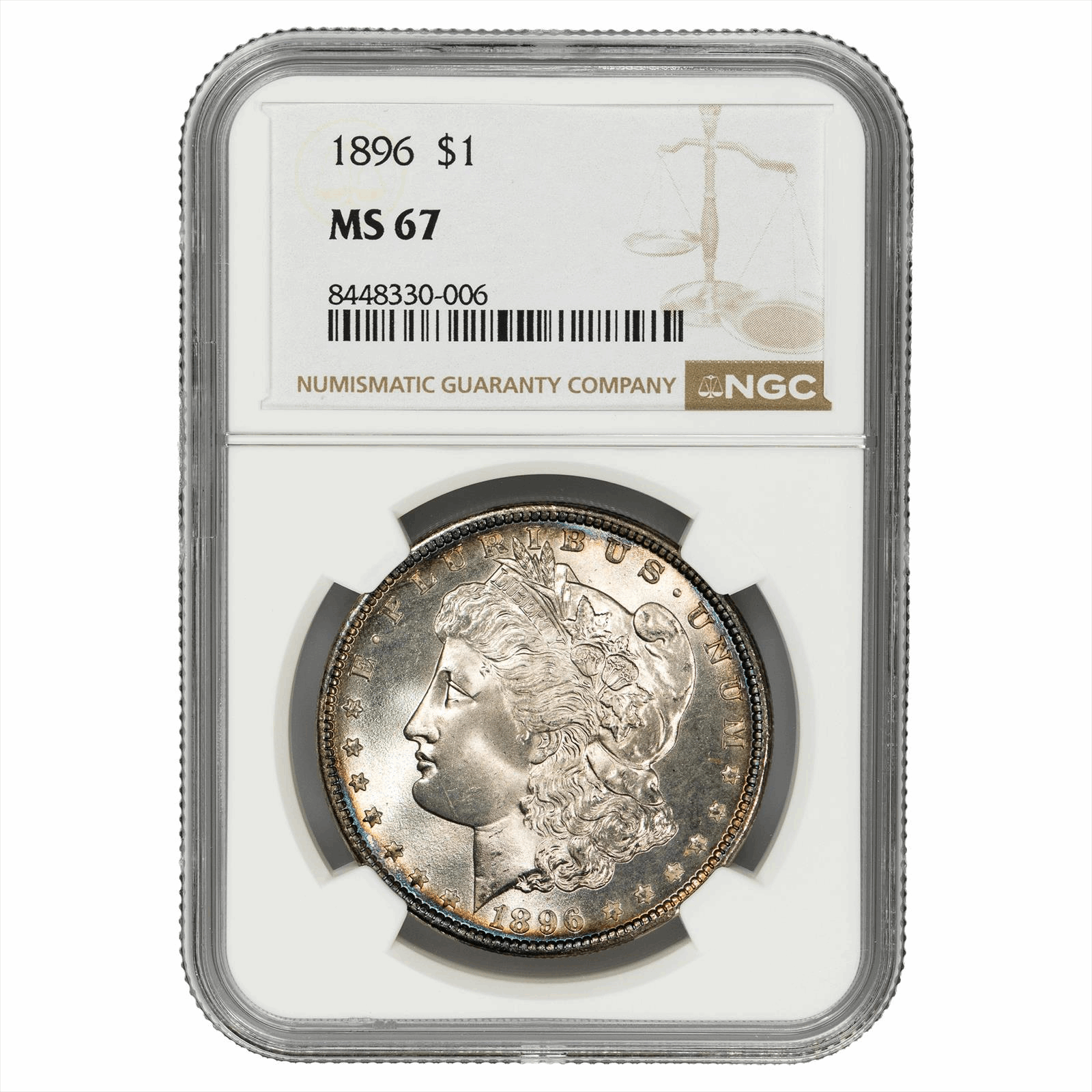 1896 Morgan Silver Dollar $1 NGC MS 67