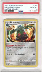 2021 Pokemon SWSH Battle Styles Bronzong Holo #102 PSA GEM MT 10 