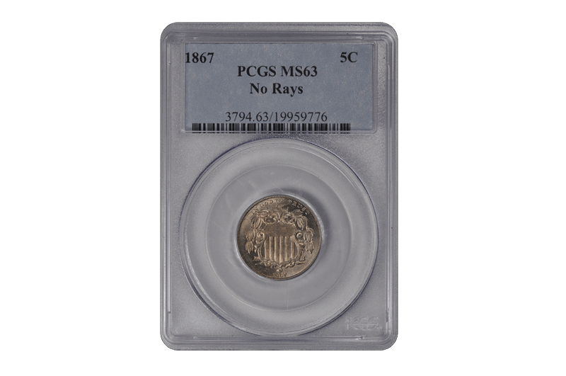 1867 Shield PCGS MS 63