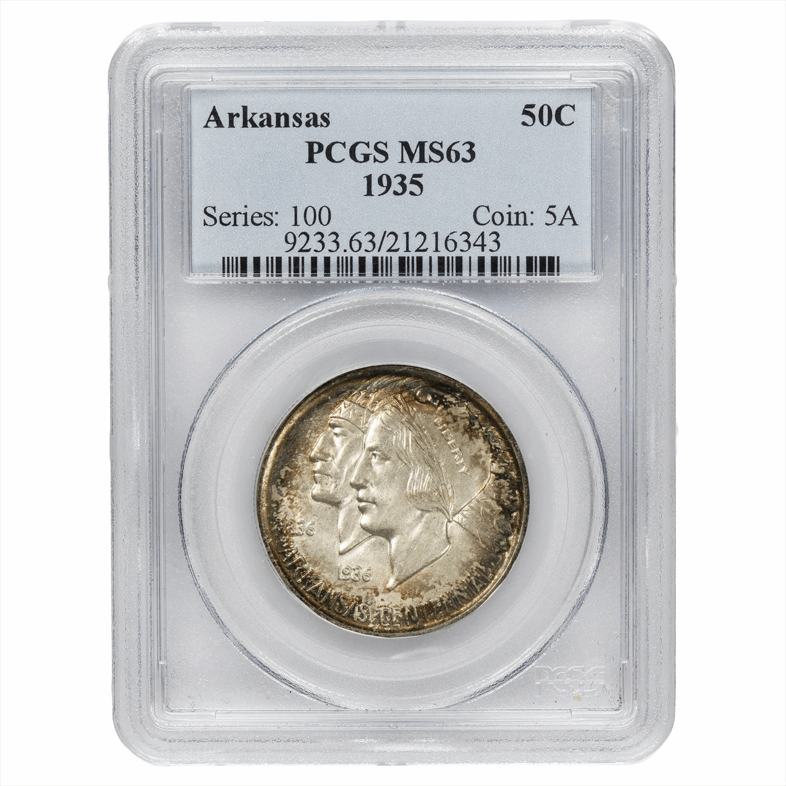 1935 Arkansas Commemorative Half Dollar 50C PCGS MS 63