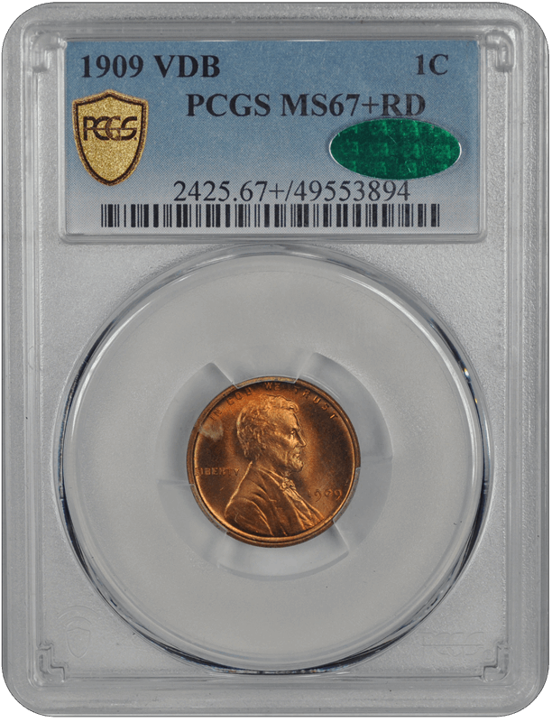 1909 VDB Lincoln PCGS CAC RD 67+