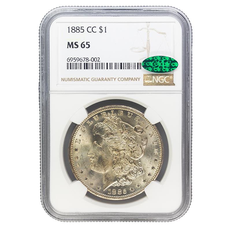 1885-CC Morgan Dollar, $1 NGC  MS 65 CAC Certified