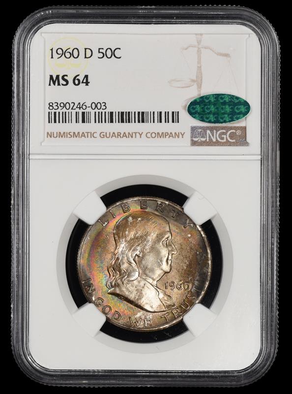 1960 D 50C Attractively Toned NGC MS 64 CAC