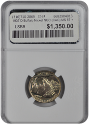 1937 D Buffalo Nickel NGC (CAC) MS 67 + 