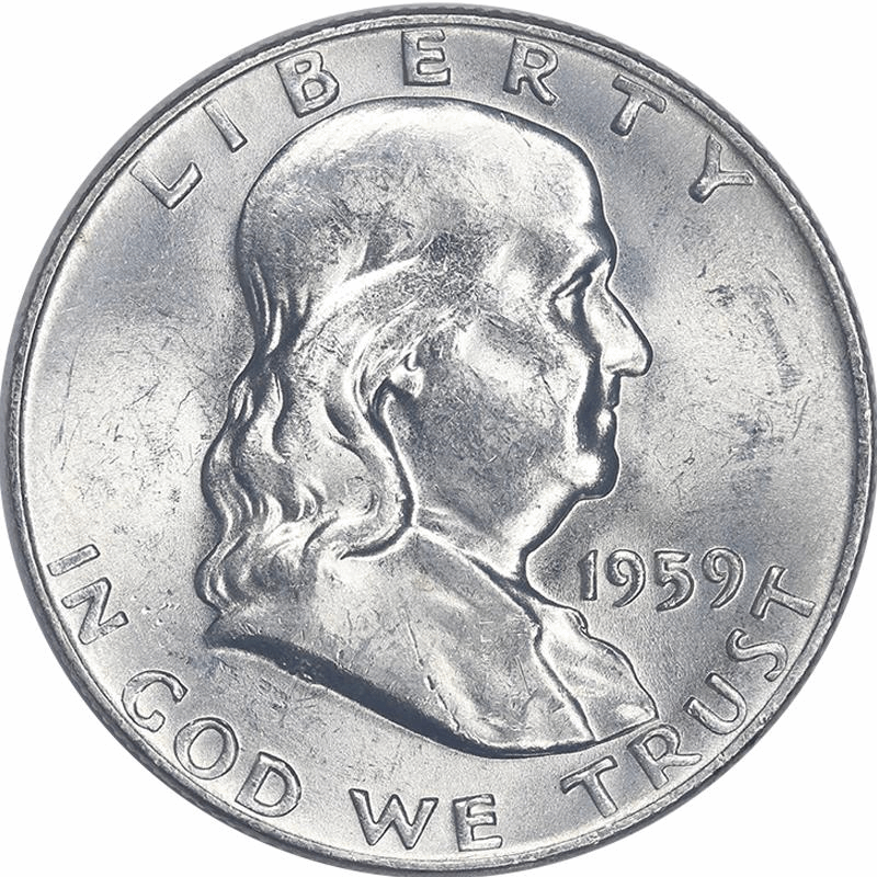 1959 Franklin 50c Raw Choice Uncirculated