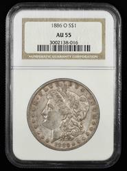 1886 O $1 NGC  AU55