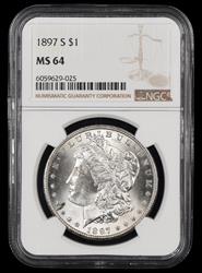 1897 S $1 NGC MS64 MS64