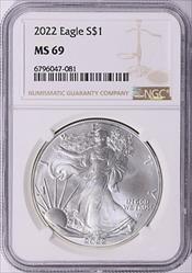 View 2022 $1 Silver Eagle First Strike MS image 1