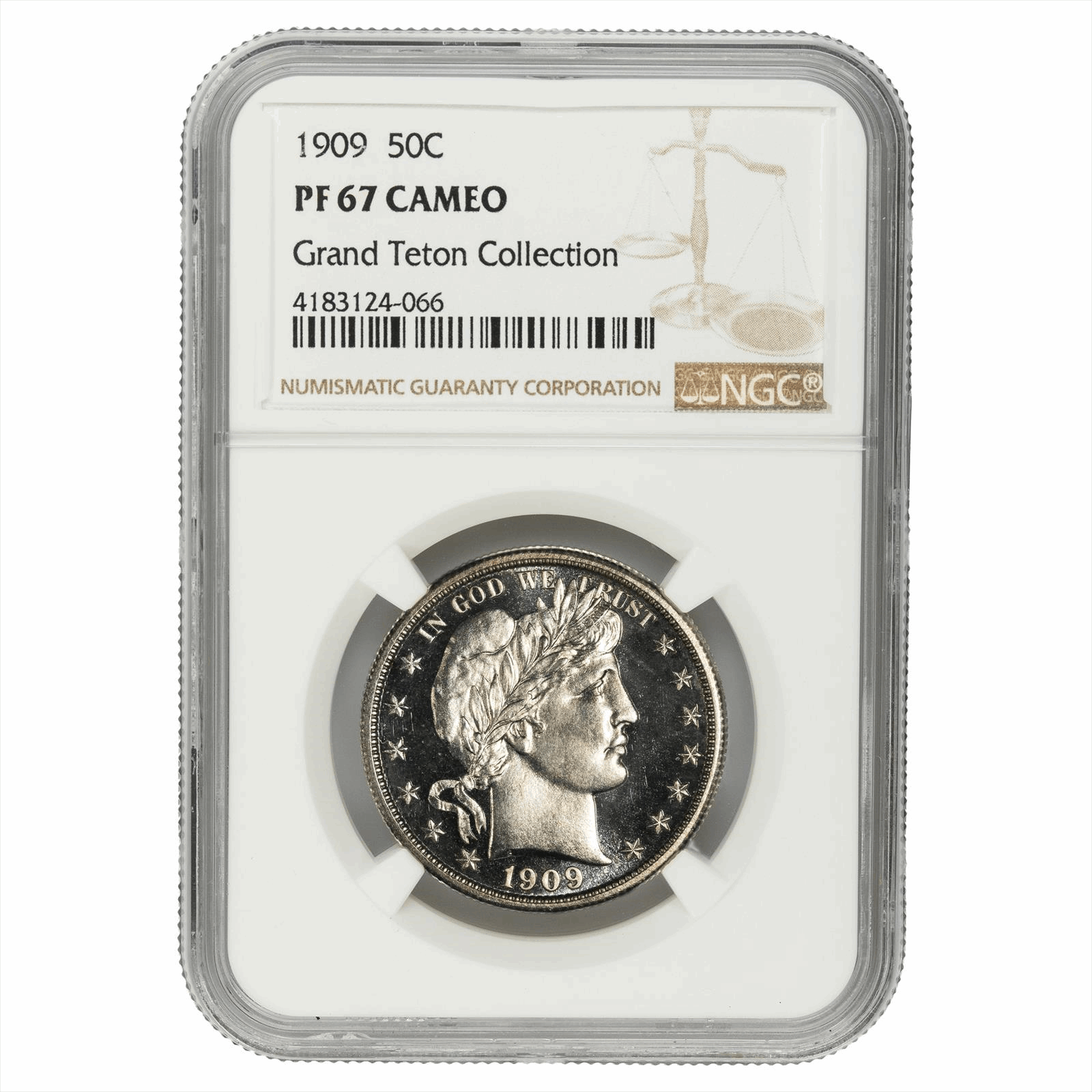 1909 Barber Half Dollar 50C Grand Teton Collection NGC PF 67 CAMEO