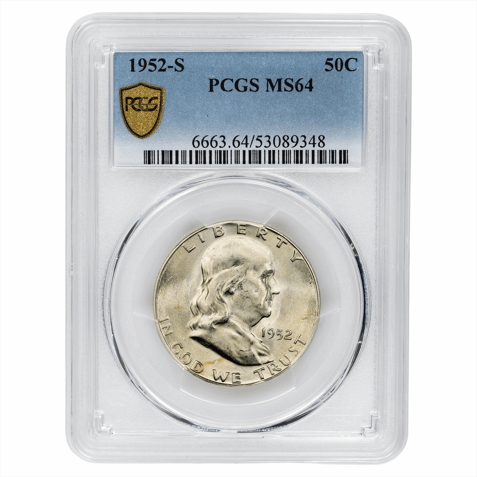 1952-S Franklin Half Dollar 50C PCGS MS 64