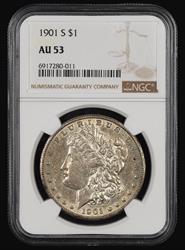 1901 S $1 NGC AU-53