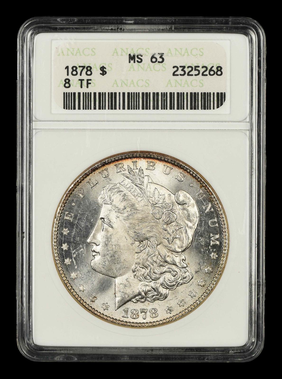 1878 8TF $1 Soapbox ANACS MS 63