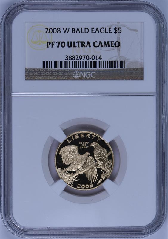 2008-W Bald Eagle $5 Proof Gold NGC PF70 Ultra Cameo  PF 70