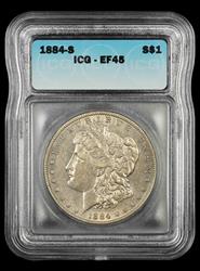 1884 S $1 ICG EF 45