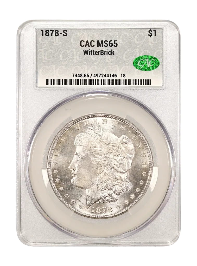 1878-S $1 CACG MS 65 WitterBrick